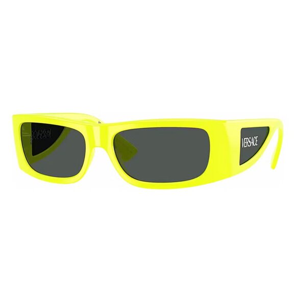 NEW VERSACE SQUARE SUNGLASSES VE4482 544987 VERSACE YELLOW MOD 4482 5449/87 GREY - Picture 2 of 4